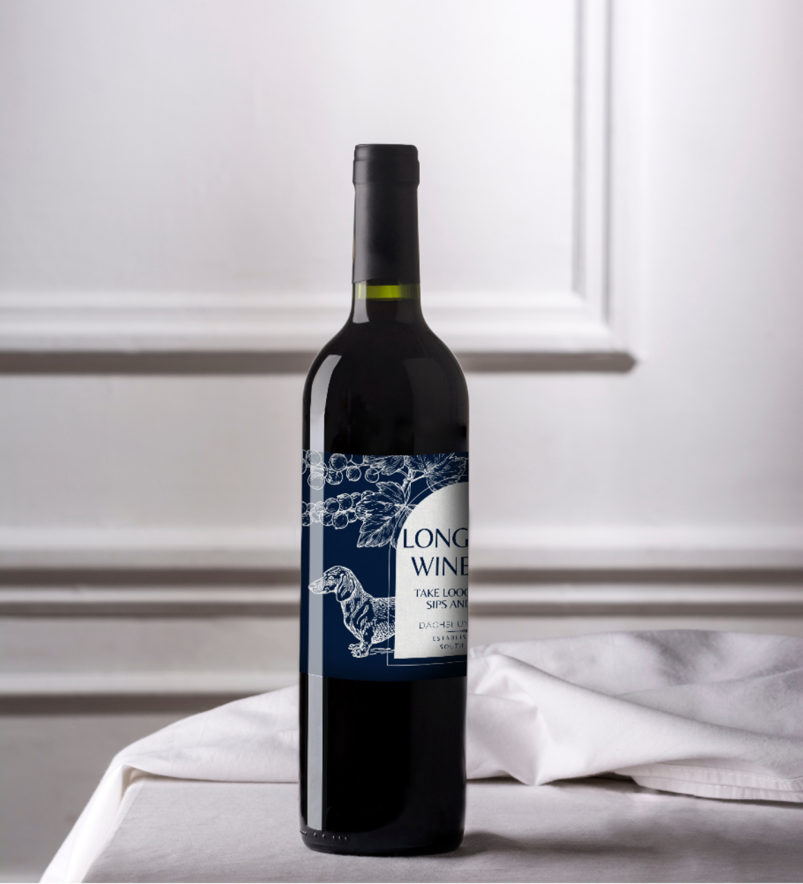 ​Wine Label - Design 4 - Loooong Sips