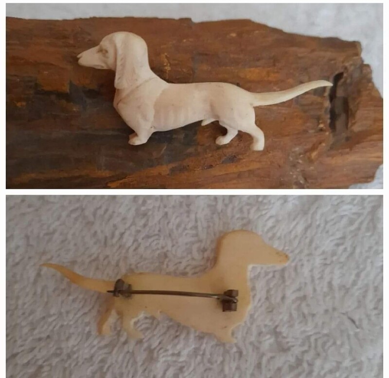 Carved Bone Dachshund