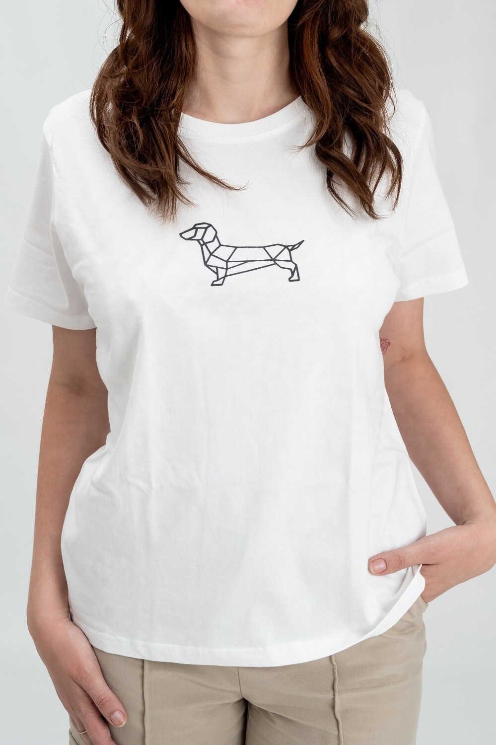 Origami Dachshund T-Shirt - White