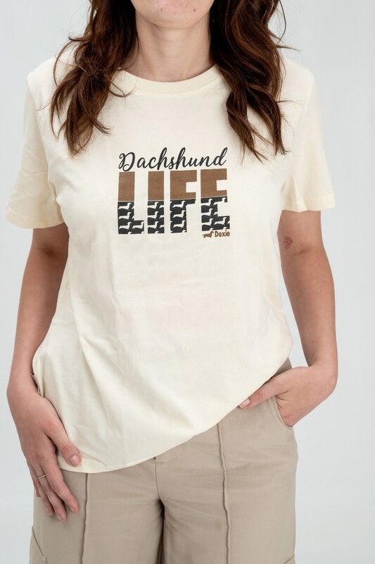 Dachshund Life T-Shirt - Cream