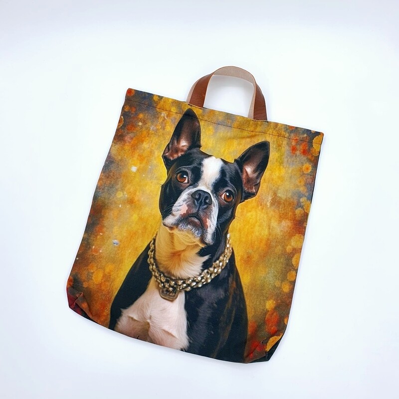 Fabric Shopper Bag - Boston Terrier & Frenchie