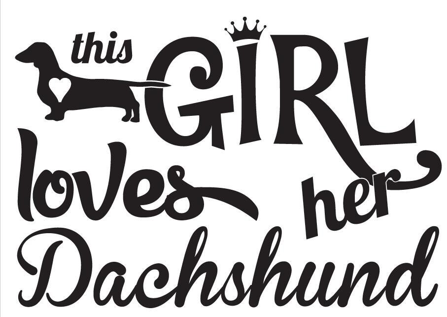 Car Sticker - This girl loves her dachshund 