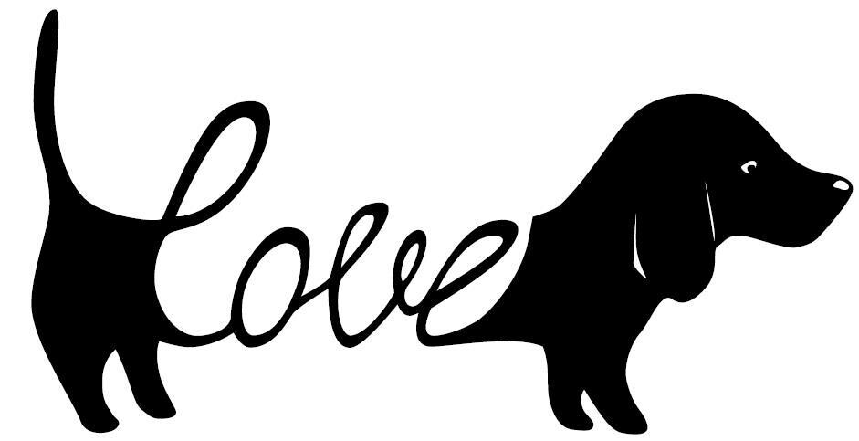 Love Dachshund Car sticker - Black