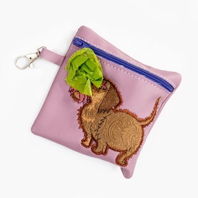 Doggie Poop Zipper Bag - Wire Haired Dachshund - Purple
