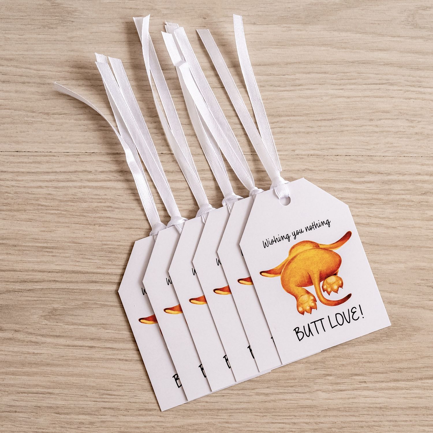 Gift Tags - set of 10 - Wishing you nothing Butt love