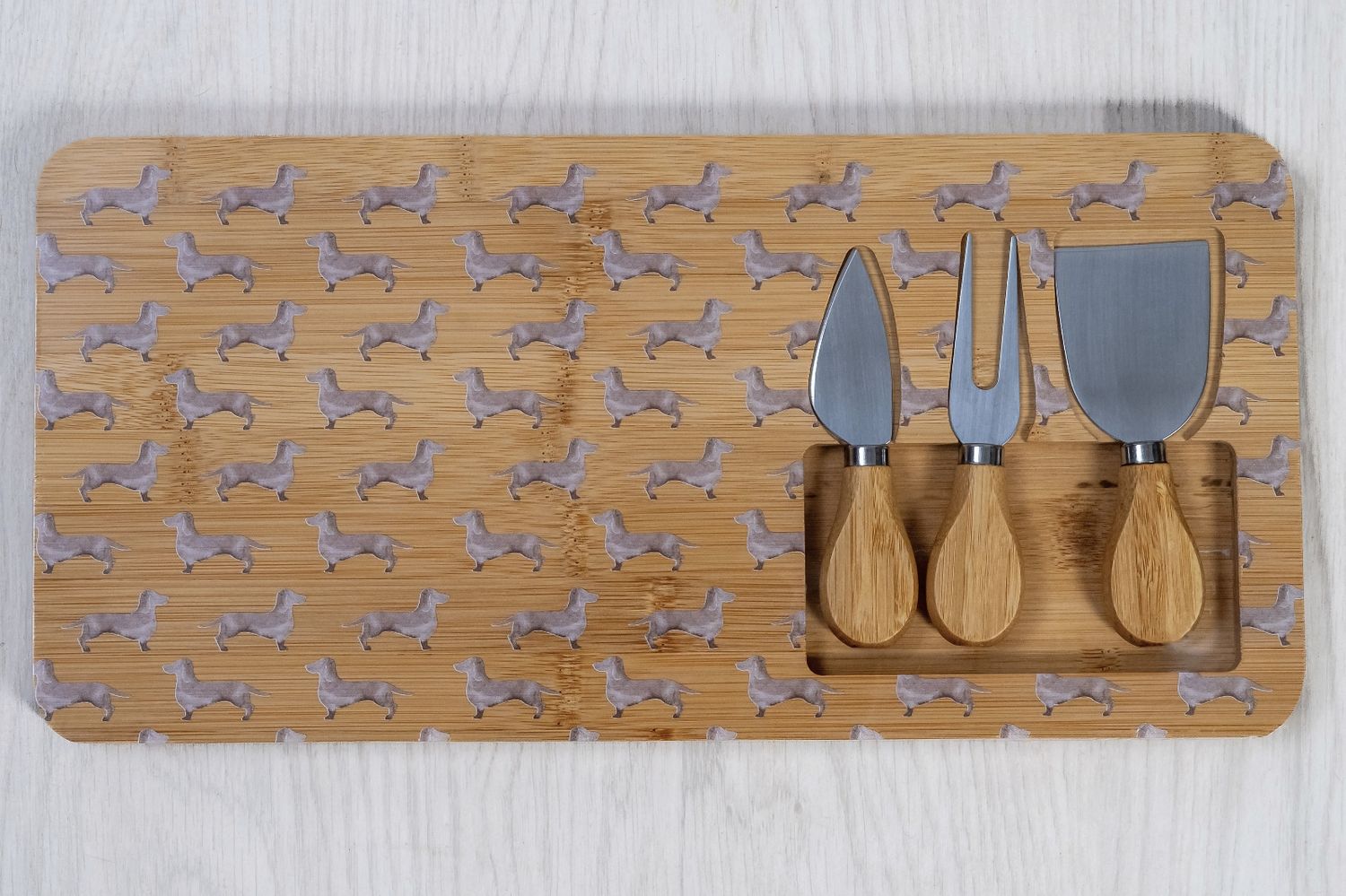 Cheese Board - Small Dachshund pattern