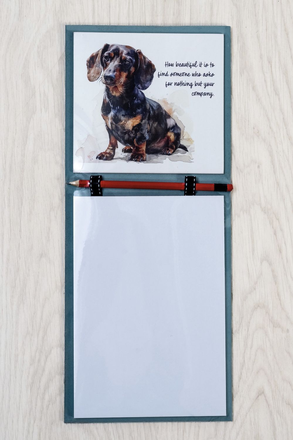 Fridge Notepad - Large - Black Dachshund
