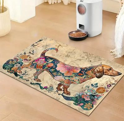 Floral Design Pet Feeding Mat