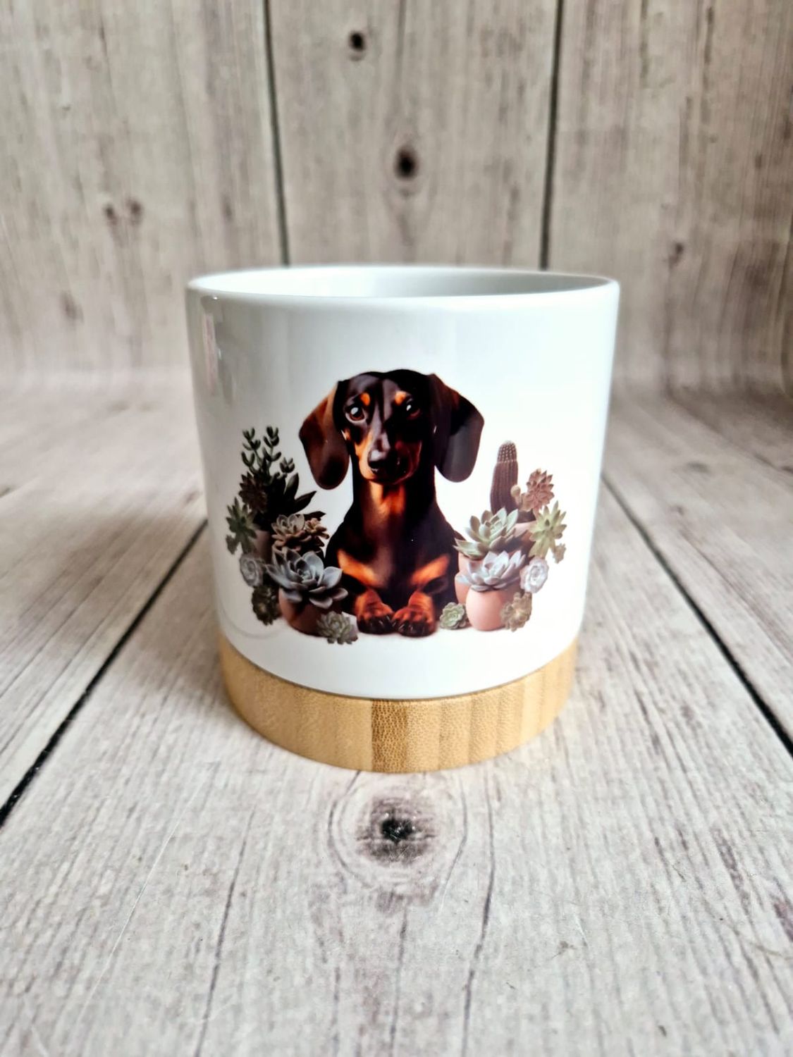 Succulent Planter  Black Dachshund) - Small