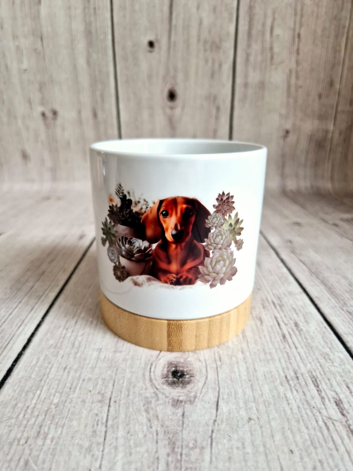 Succulent Planter (Brown Dachshund) - Small