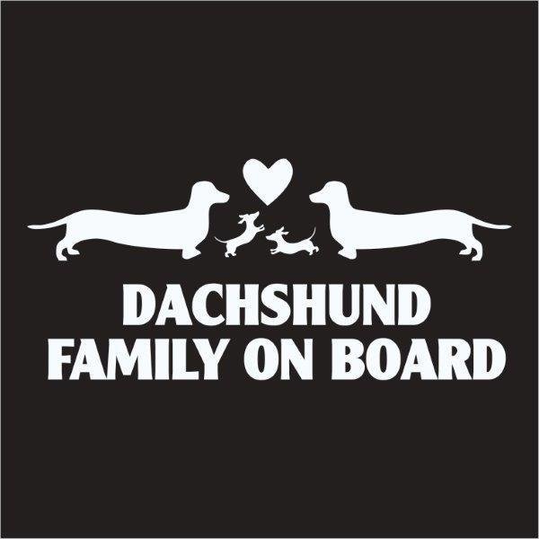 Car Sticker - Dachshund Family on Board (1)