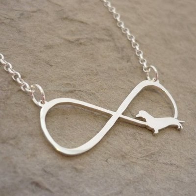 Sterling Silver Dachshund Infinity Pendant and Chain