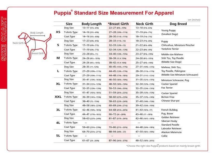puppia size chart