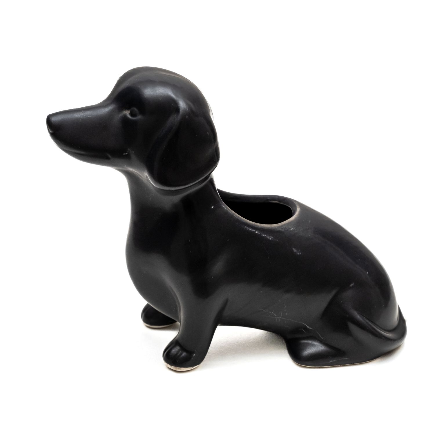 Small Black Dachshund Pen Holder - Typo