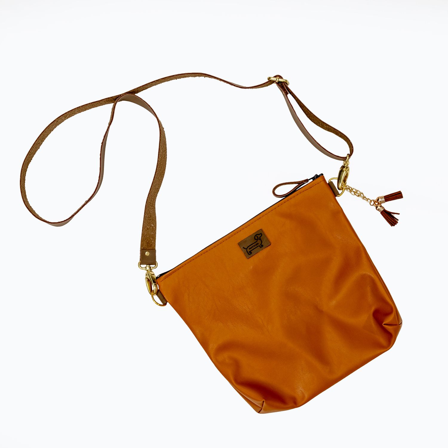 Tan Faux Leather Brown Sling Bag