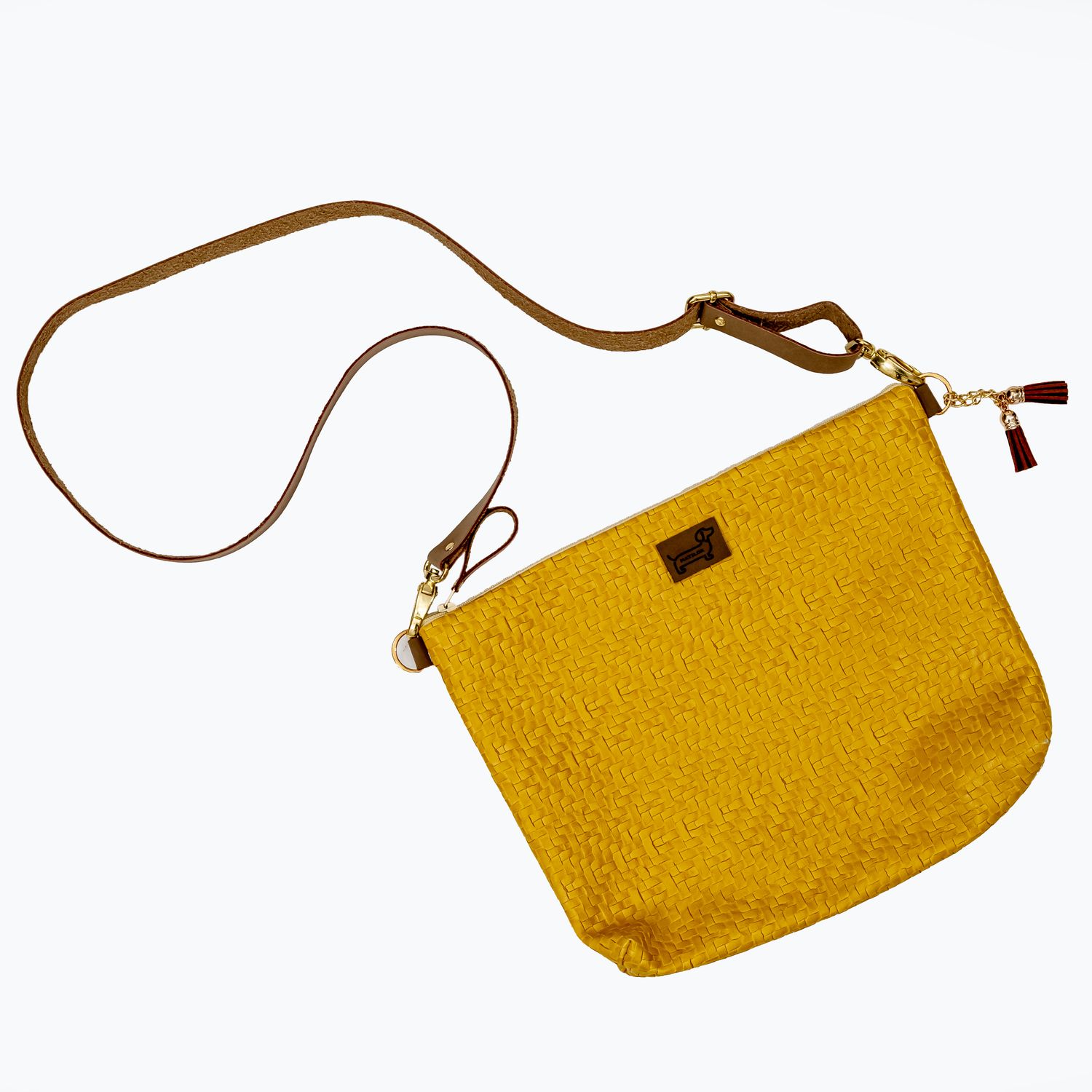 Textured Mustard Sling Bag