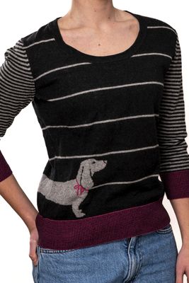 Per Una 3/4 Sleeve Dachshund Jersey Per Una 3/4 Sleeve Dachshund Jersey