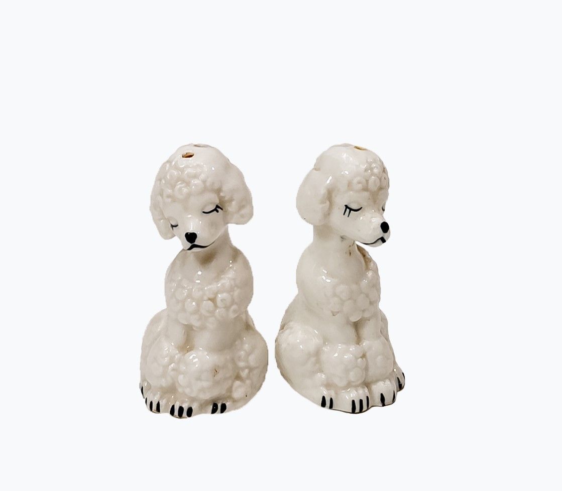 Vintage Retro Poodles Salt & Pepper Shakers