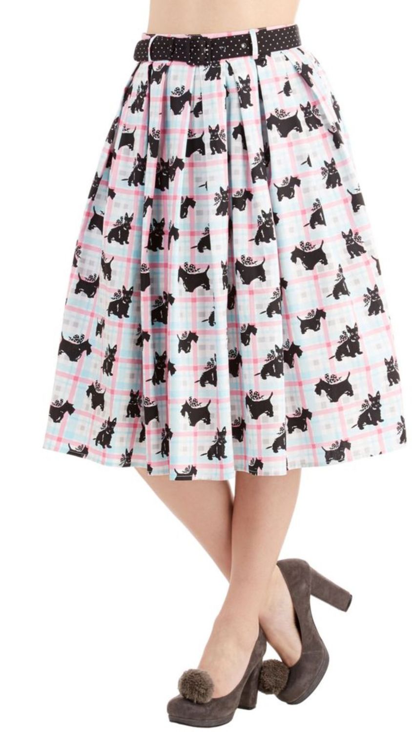Scottie print Skirt - Hell Bunny