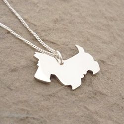 Sterling Silver Scottie Pendant  & Chain