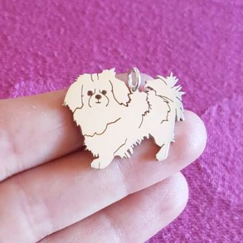 Sterling Silver Pekingese Pendant  & Chain
