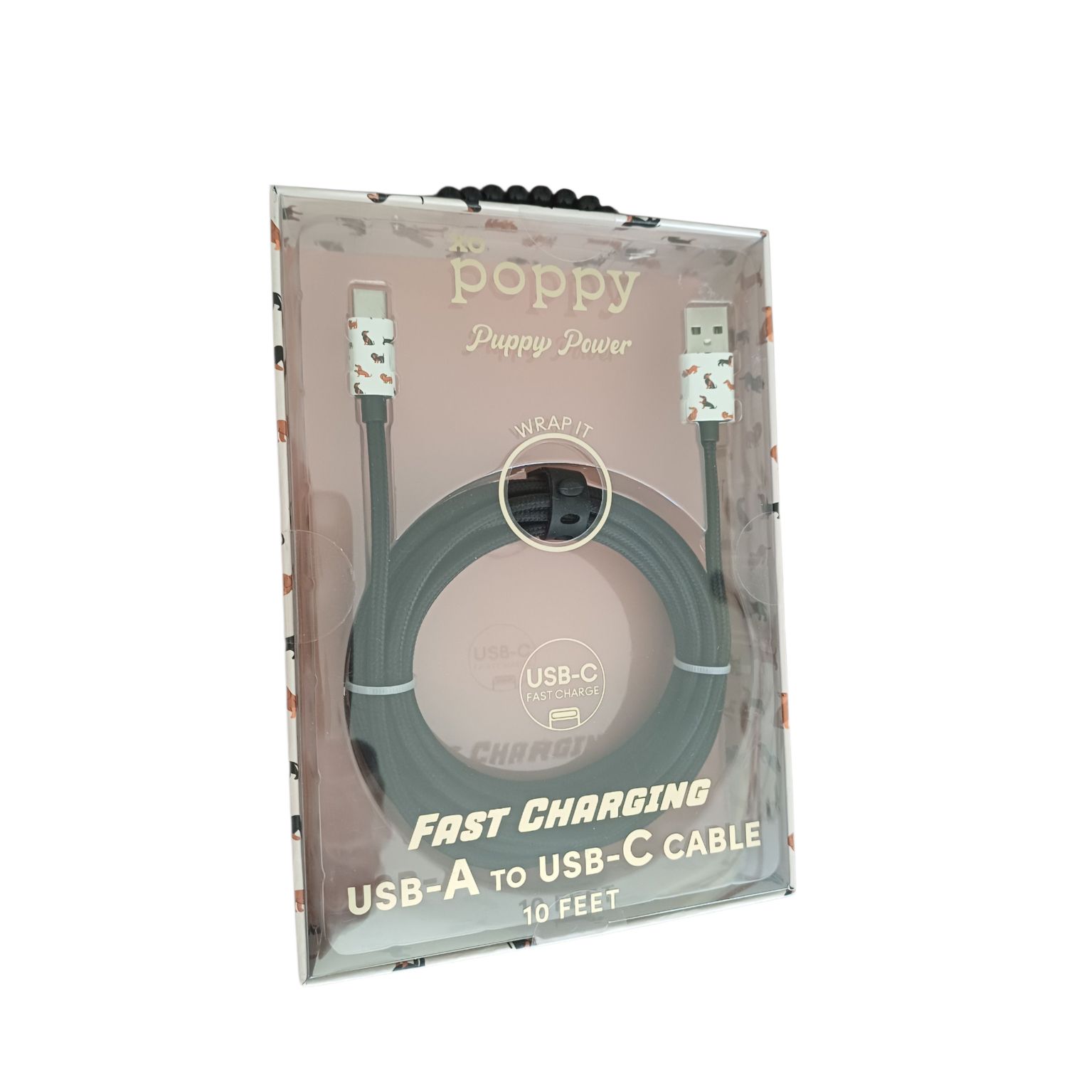 XO Poppy Dachshund USB A to USB C charger