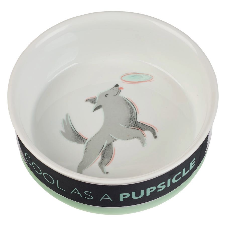 Cool as a Pupsicle Grey Ceramic Pet Bowl - Small