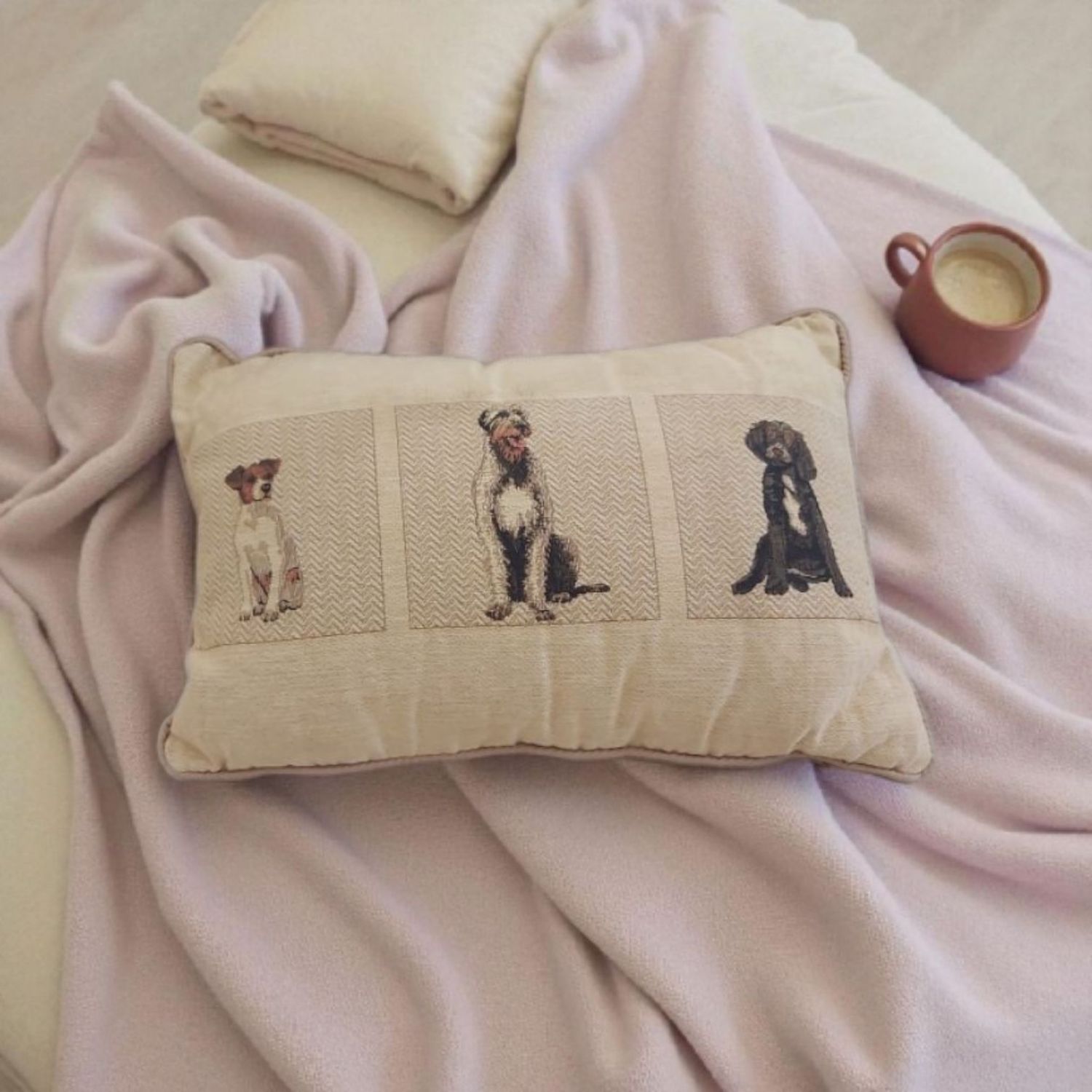 Vintage Style Mixed Dogs Scatter Cushion