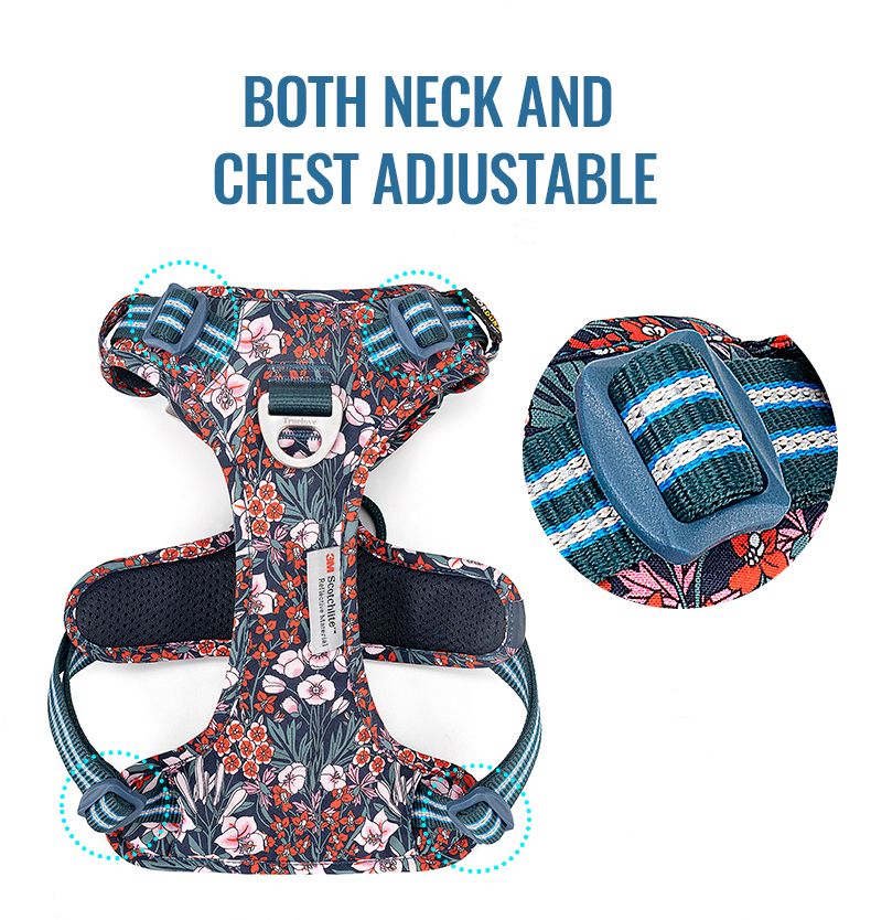 Truelove Easy On/Off Harness with Front and Back Leash Attachments - Navy Blazer - SMALL