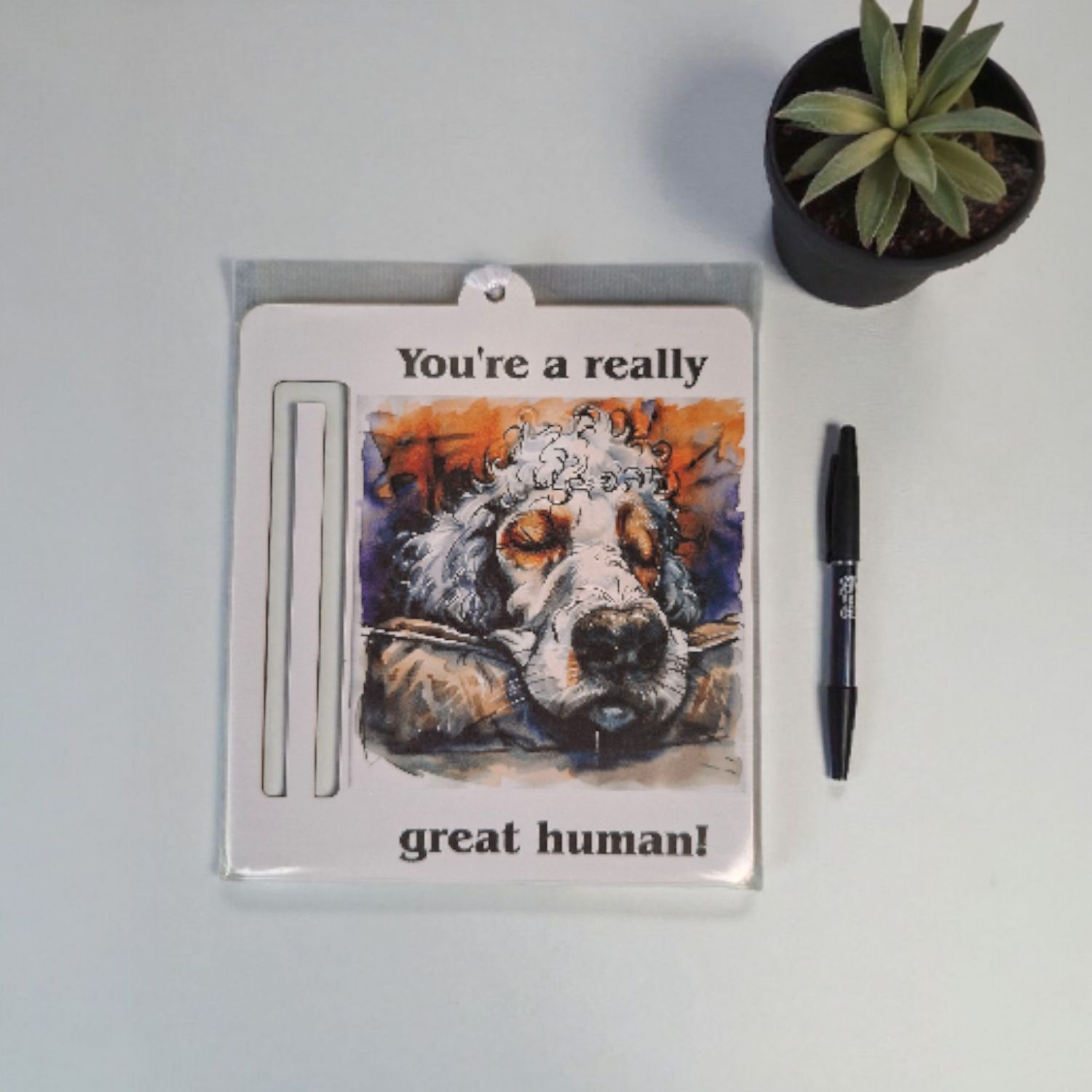 Wooden money or gift card holder ornament - Poodle