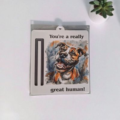 Wooden money or gift card holder ornament - Staffie Wooden money or gift card holder ornament - Staffie