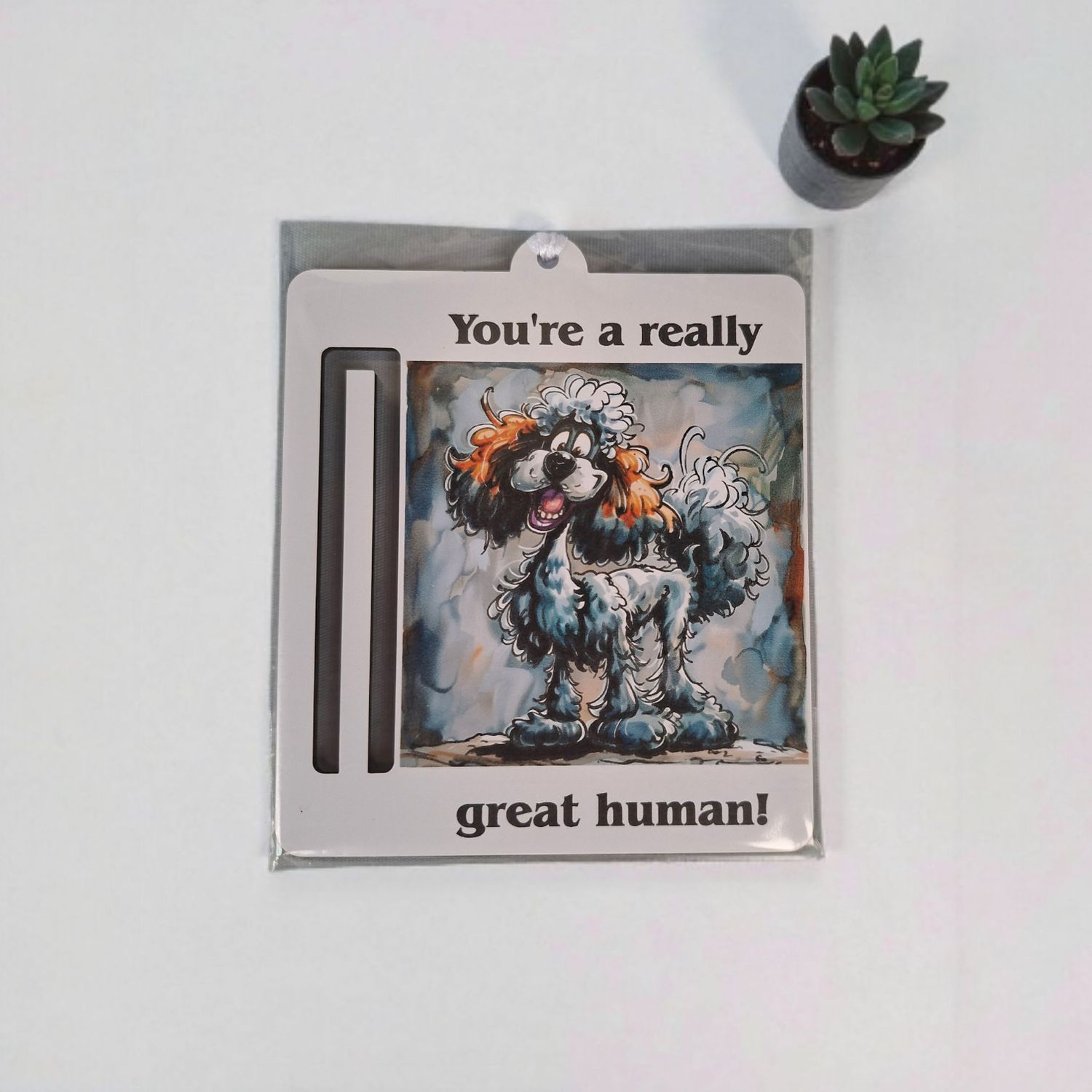 Wooden money or gift card holder ornament - Poodle 2