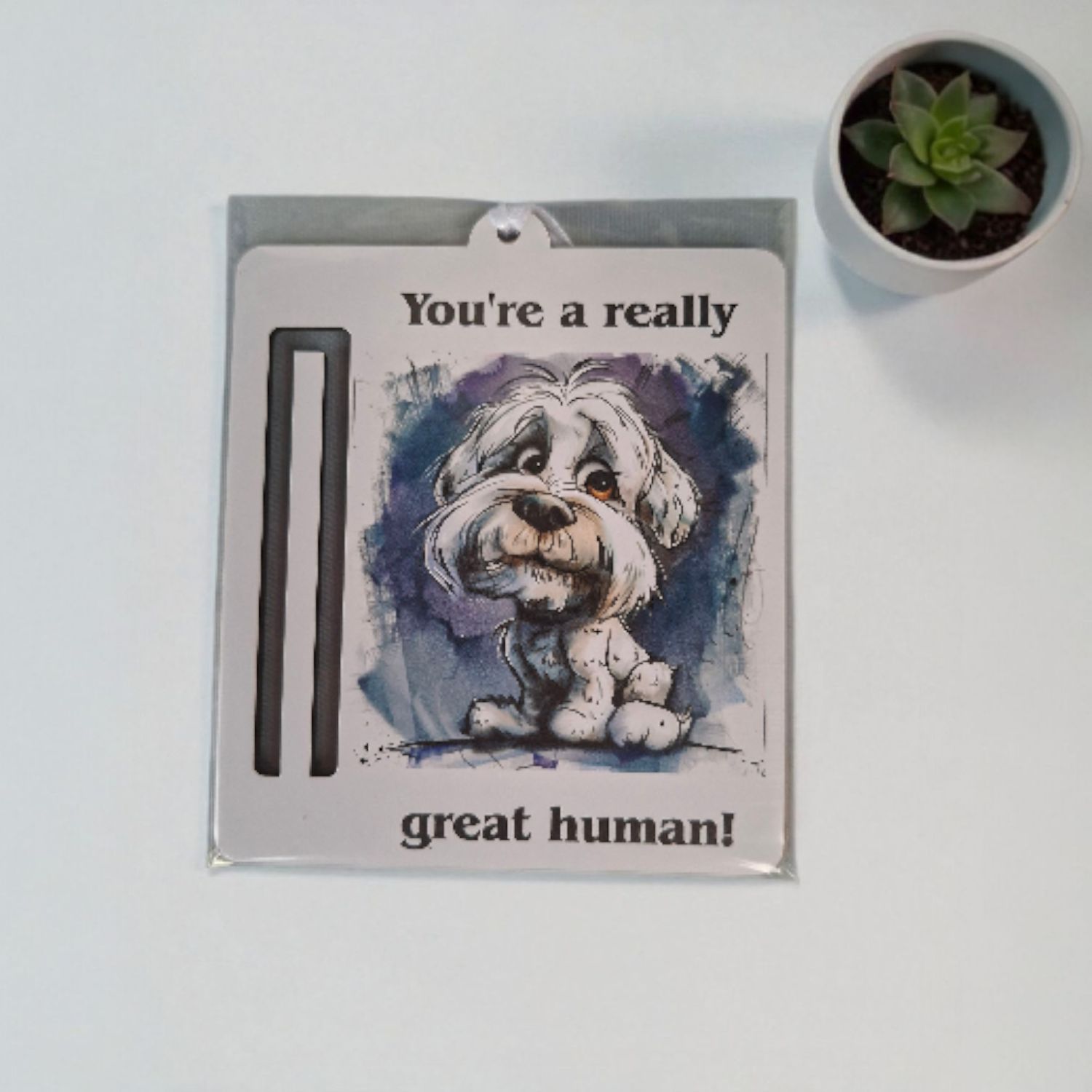 Wooden money or gift card holder ornament - Maltese 2