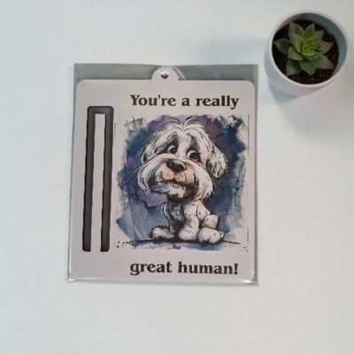 Wooden money or gift card holder ornament - Maltese 2