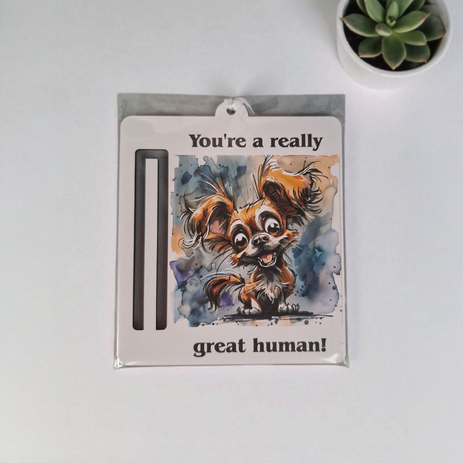 Wooden money or gift card holder ornament - Papillon