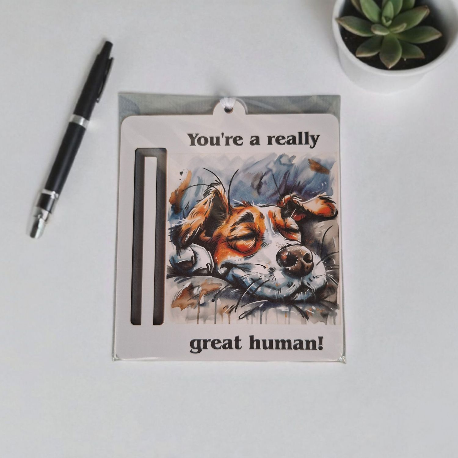 Wooden money or gift card holder ornament - Jack Russell 2