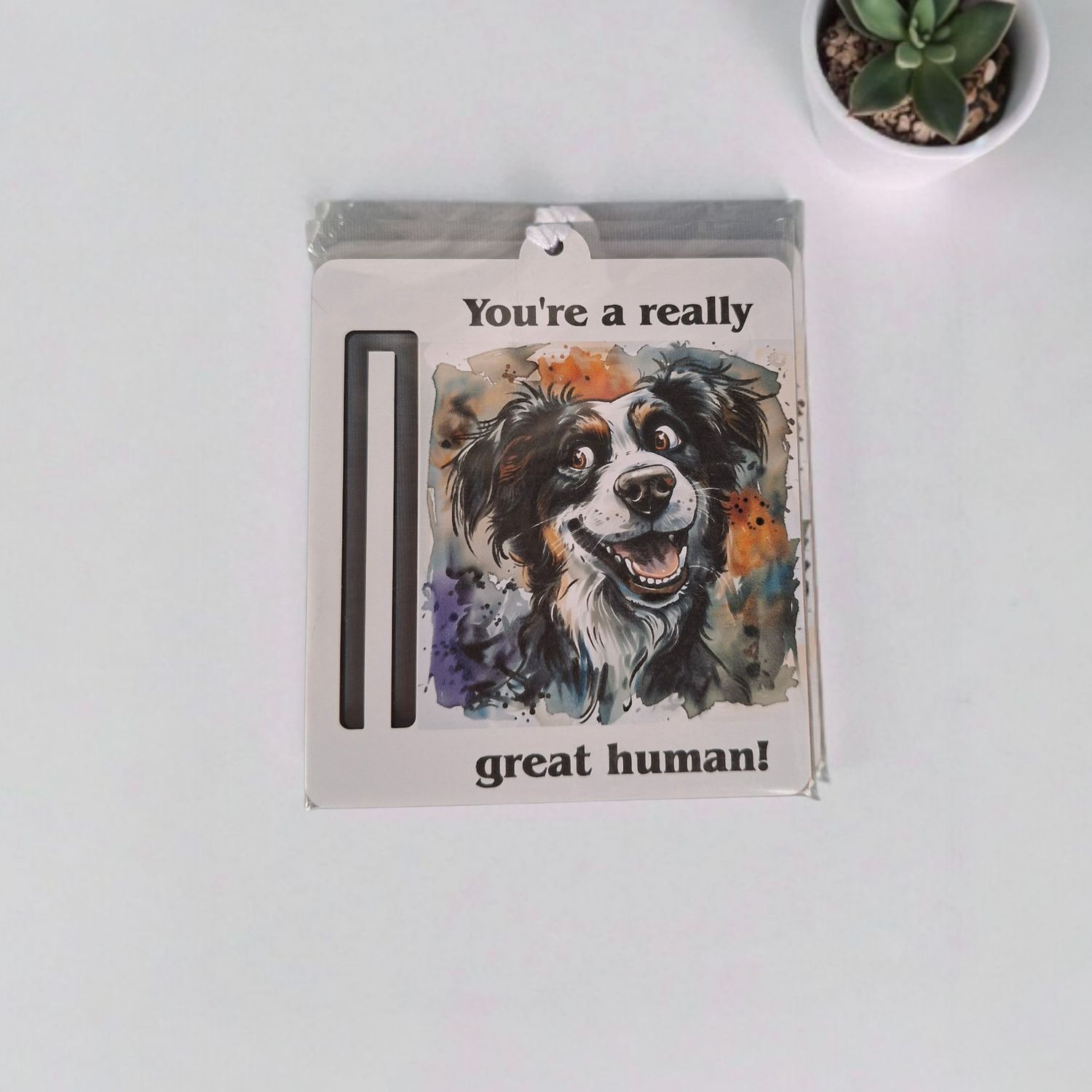 Wooden money or gift card holder ornament - Border Collie 