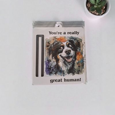 Wooden money or gift card holder ornament - Border Collie 