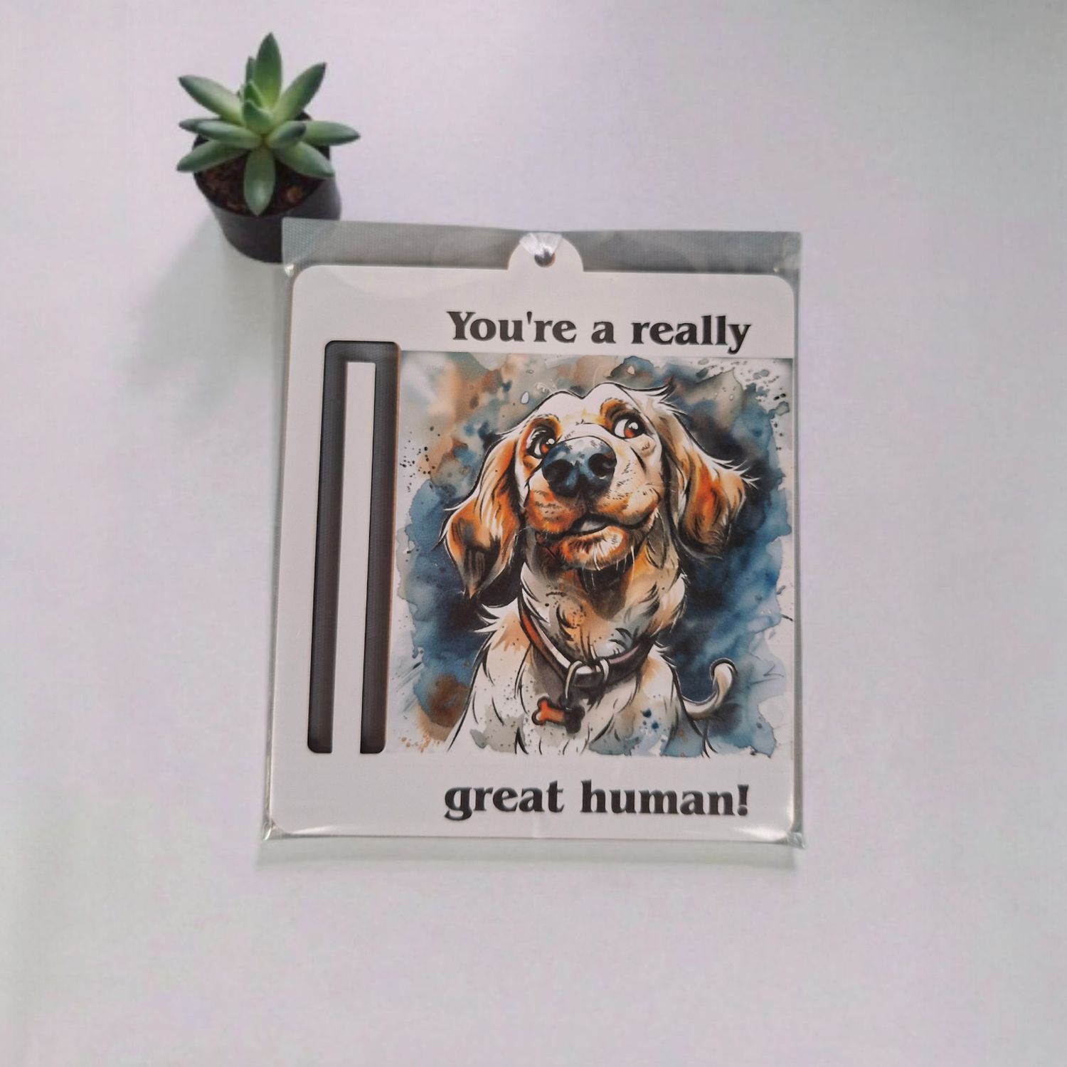 Wooden money or gift card holder ornament - Golden Retriever