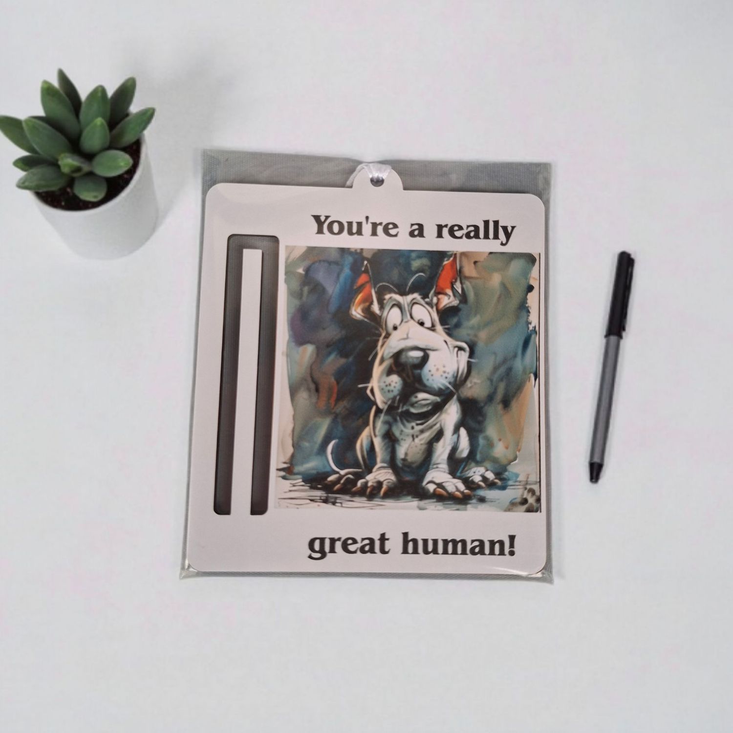 Wooden money or gift card holder ornament - Bullterrier