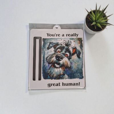 Wooden money or gift card holder ornament - Schnauzer 