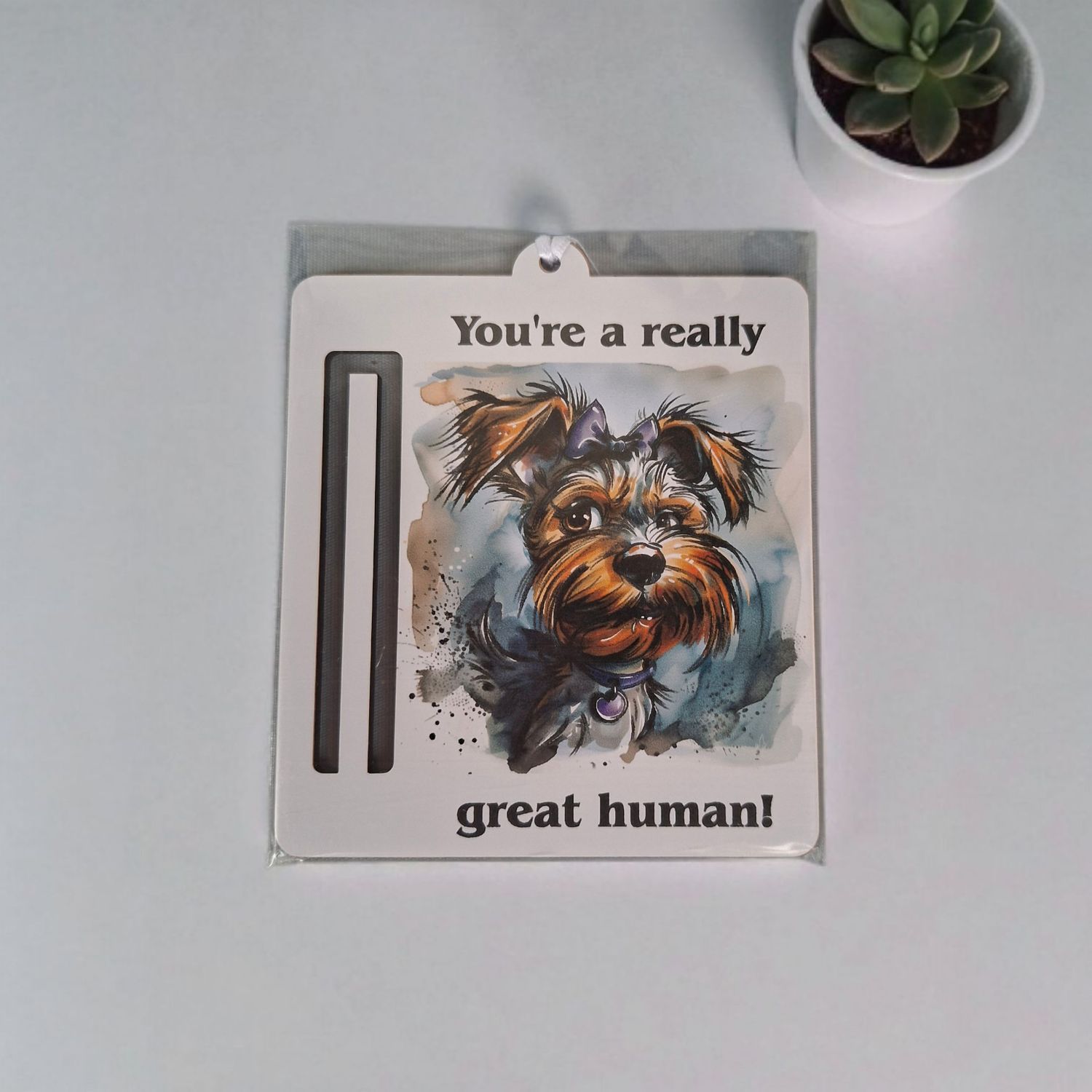 Wooden money or gift card holder ornament - Yorkie