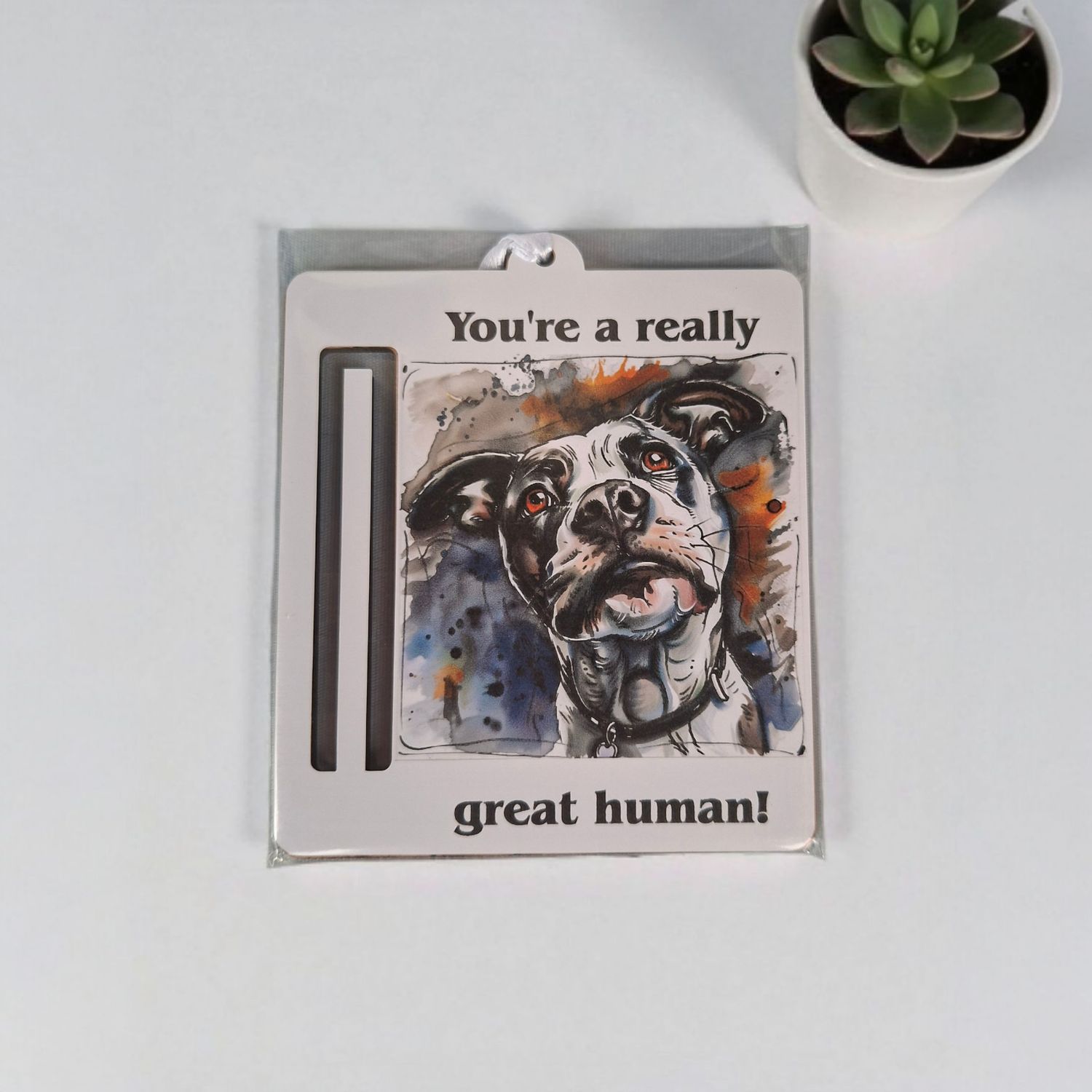 Wooden money or gift card holder ornament - Pitbull