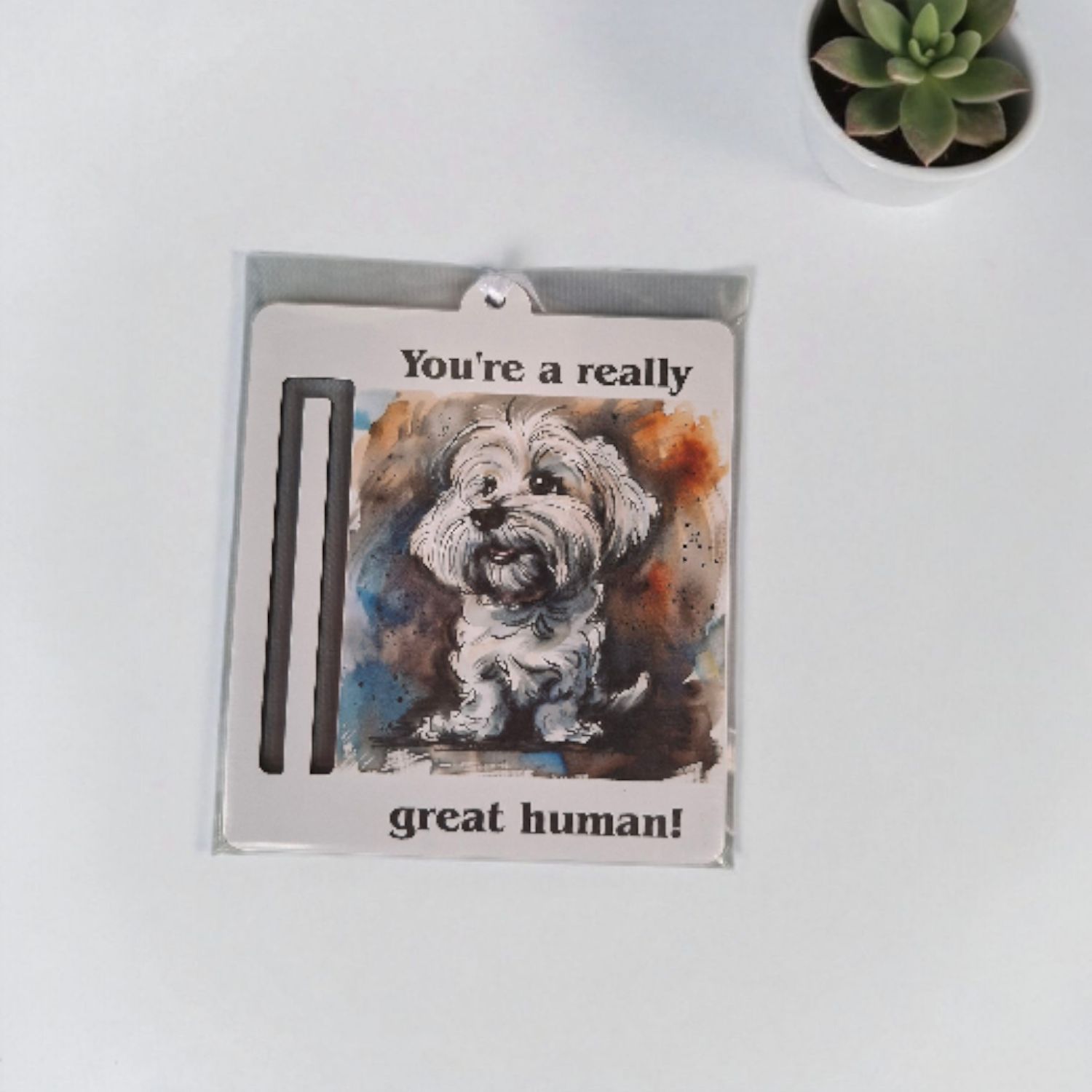 Wooden money or gift card holder ornament - Maltese 