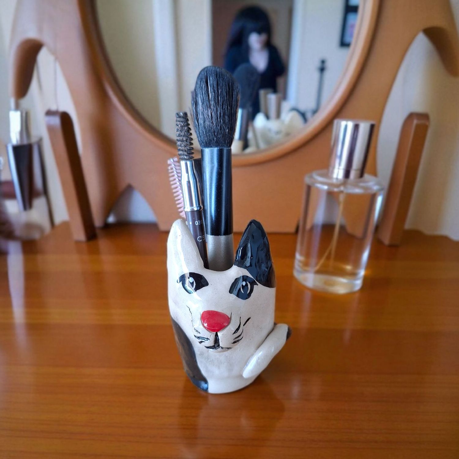 Mini Cat Ceramic Vase / Make-up brush Holder - 5