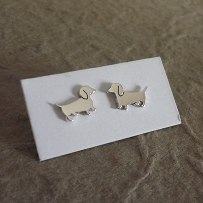 ​Sterling Silver Dachshund Earrings - Cute Dogs