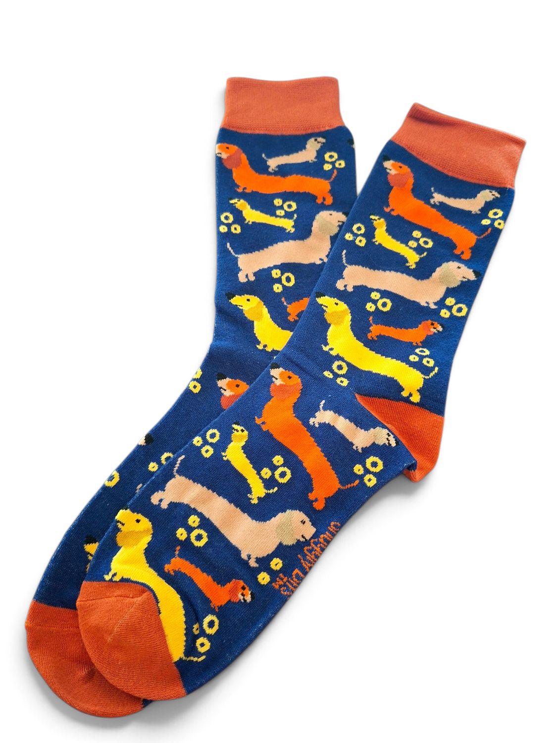 Navy Dachshund Socks