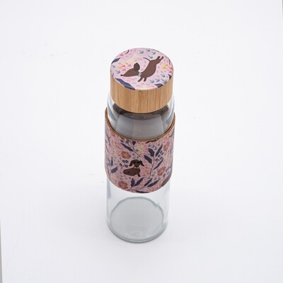 Glass Water Bottle - Pink