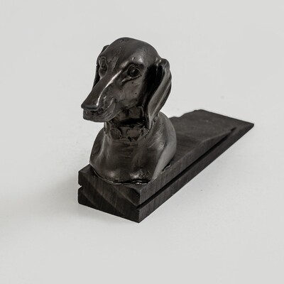 Dachshund Door Stop - Black - Gloss