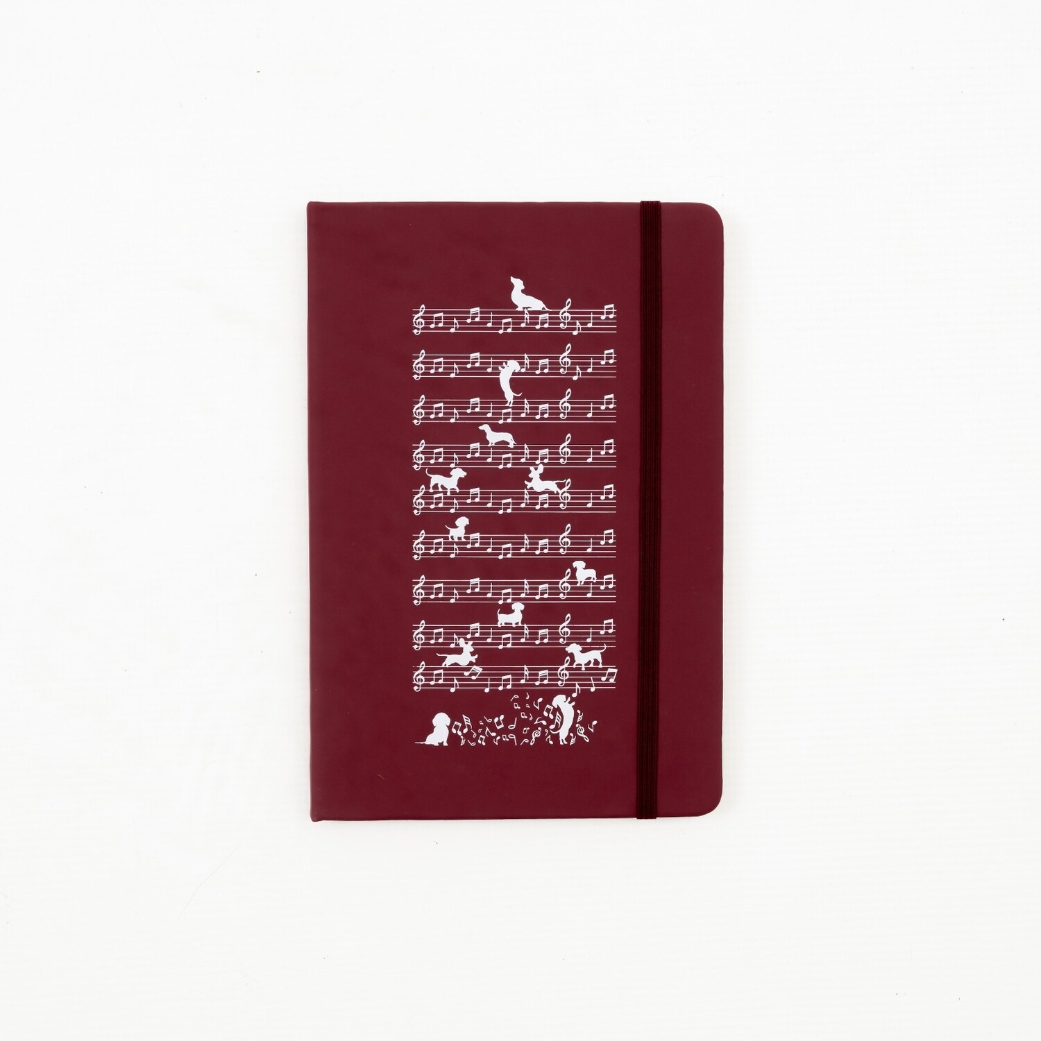 Colorful A5 Notepads - Music notes - Burgundy